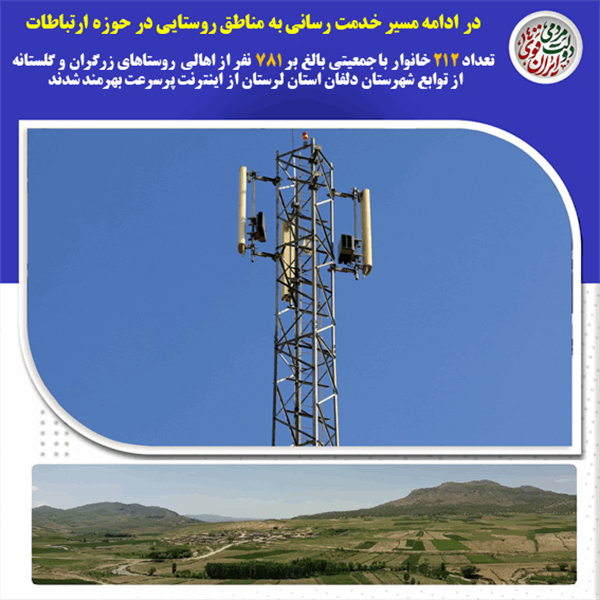 روستاهای زرگران و گلستانه شهرستان دلفان استان لرستان از اینترنت پر سرعت بهره مند شد