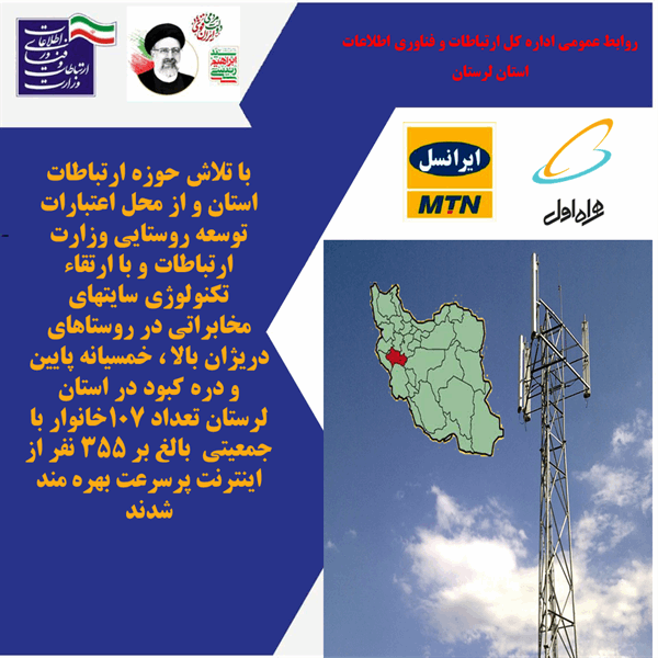 اتصال 3روستای استان لرستان به شبکه ملی اطلاعات