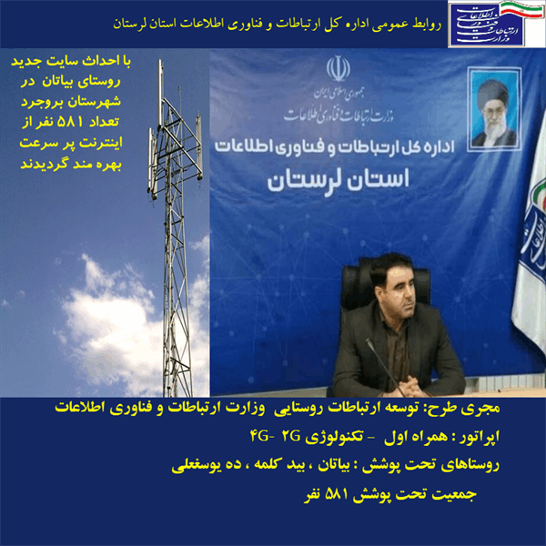 بهره مندی 203 خانوار روستایی لرستان از اینترنت پرسرعت